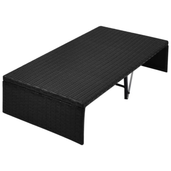 vidaXL Patio Bed with Canopy Black 74.8"x51.2" Poly Rattan - Image 6