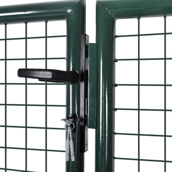 vidaXL Fence Gate Steel 120.5"x59.1" Green - Image 3