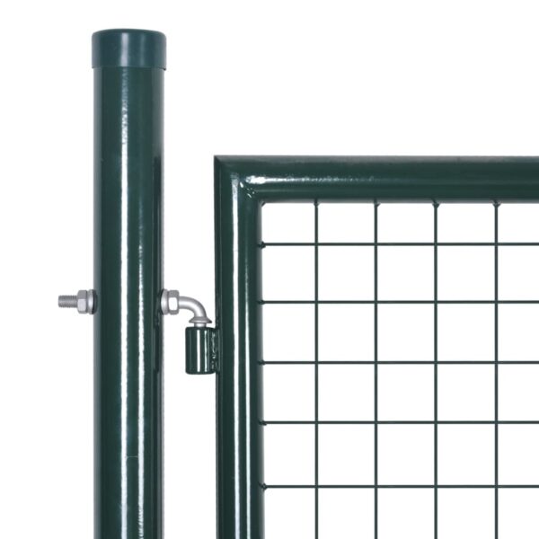 vidaXL Fence Gate Steel 120.5"x59.1" Green - Image 4