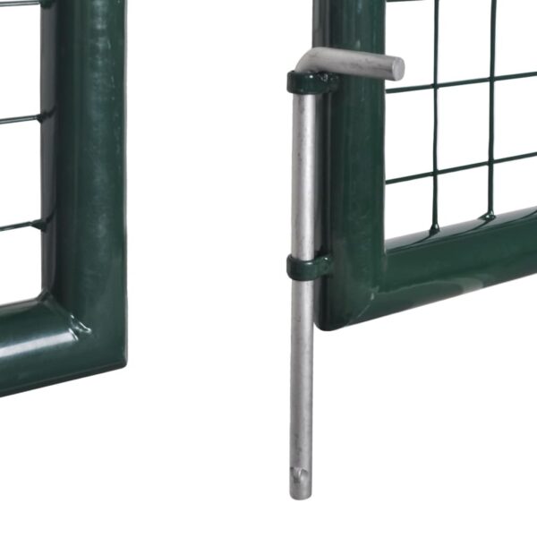 vidaXL Fence Gate Steel 120.5"x59.1" Green - Image 7