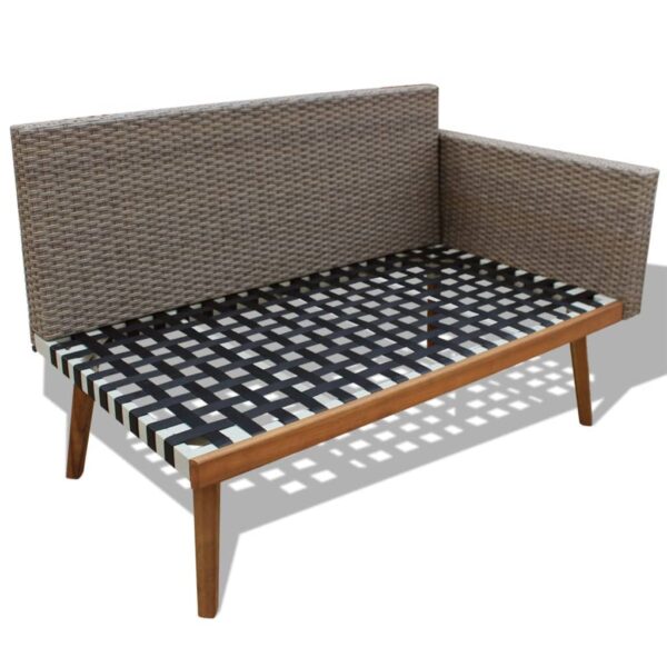 vidaXL 4 Piece Patio Lounge Set with Cushions Poly Rattan Gray - Image 5