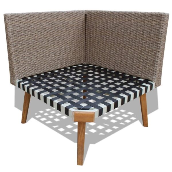 vidaXL 4 Piece Patio Lounge Set with Cushions Poly Rattan Gray - Image 7