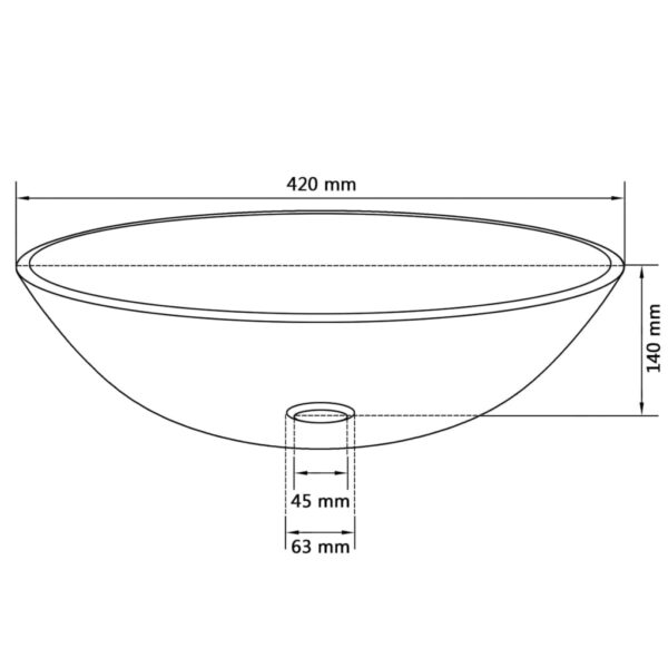 vidaXL Basin Tempered Glass 16.5" Gold - Image 4