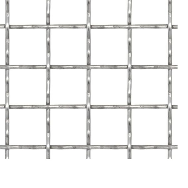 vidaXL Crimped Garden Wire Fence Stainless Steel 19.7"x19.7" 0.4"x0.4"x0.1" - Image 3