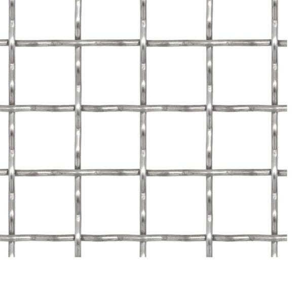 vidaXL Crimped Garden Wire Fence Stainless Steel 19.7"x19.7" 0.8"x0.8"x0.1" - Image 3