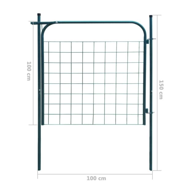 vidaXL Garden Fence Gate 39.4"x39.4" Green - Image 6