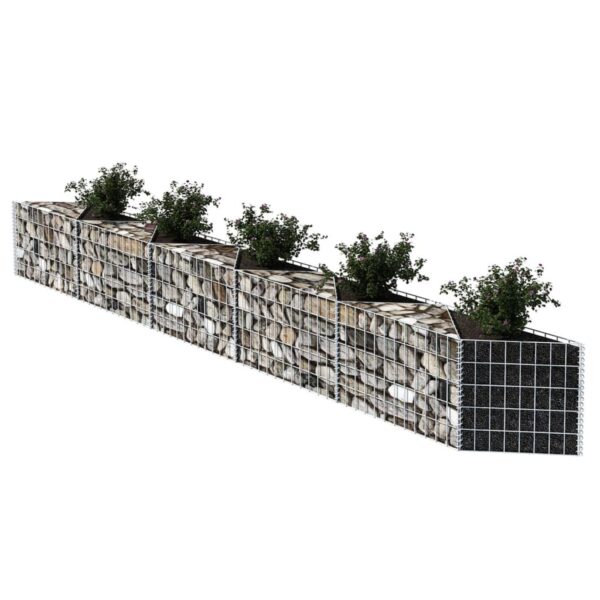 vidaXL Gabion Basket Galvanized Steel 118.1"x11.8"x19.7" - Image 3