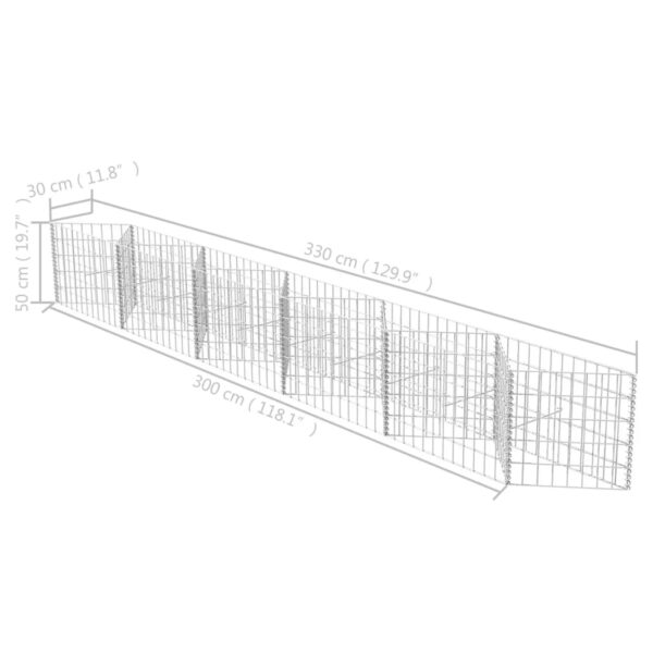 vidaXL Gabion Basket Galvanized Steel 118.1"x11.8"x19.7" - Image 6