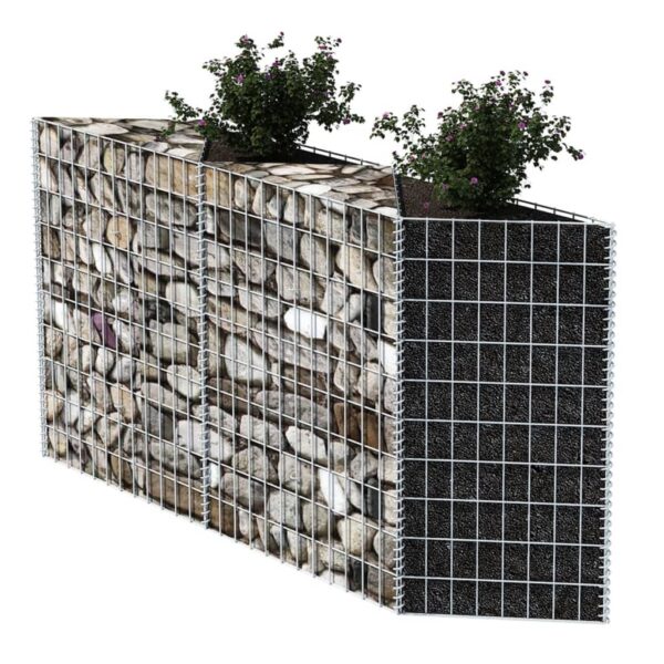 vidaXL Gabion Basket Galvanized Steel 47.2"x11.8"x39.4" - Image 3