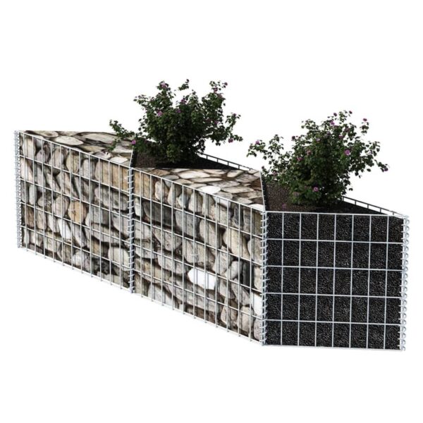 vidaXL Gabion Basket Galvanized Steel 47.2"x11.8"x19.7" - Image 3