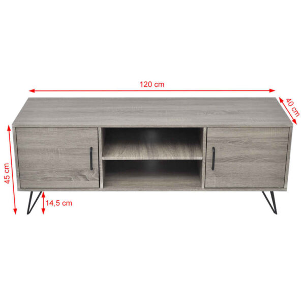 vidaXL TV Stand 47.2"x15.7"x17.7" Gray - Image 5