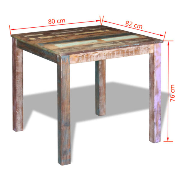 vidaXL Dining Table Solid Reclaimed Wood 31.5"x32.3"x30" - Image 8