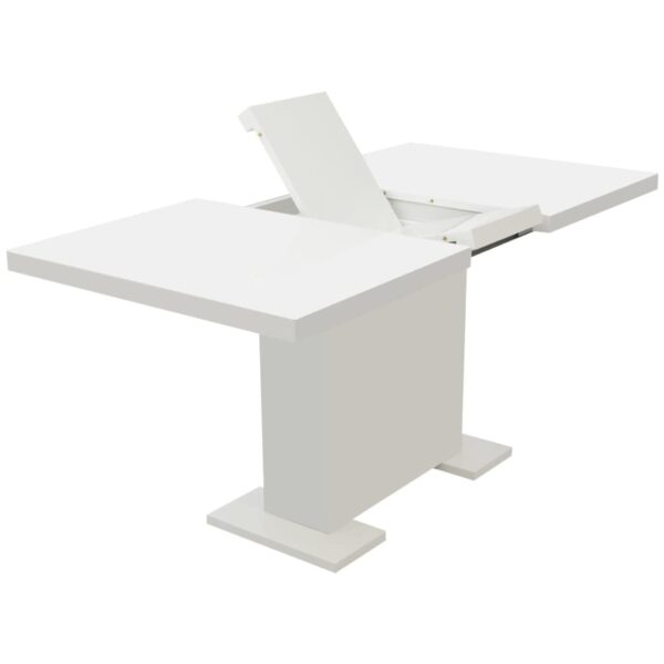 vidaXL Extendable Dining Table High Gloss White - Image 3