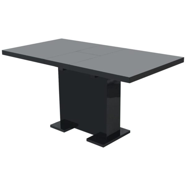 vidaXL Extendable Dining Table High Gloss Black