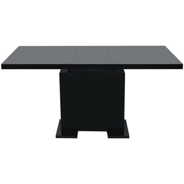 vidaXL Extendable Dining Table High Gloss Black - Image 2