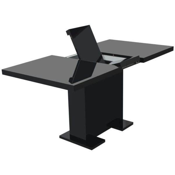 vidaXL Extendable Dining Table High Gloss Black - Image 3