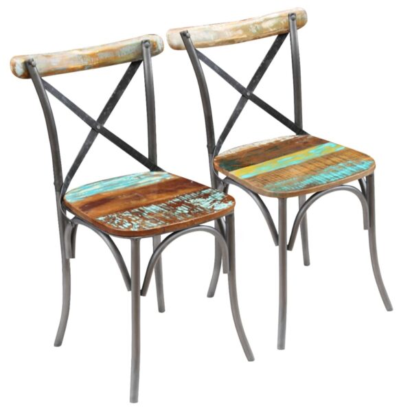 vidaXL Dining Chairs 2 pcs Solid Reclaimed Wood