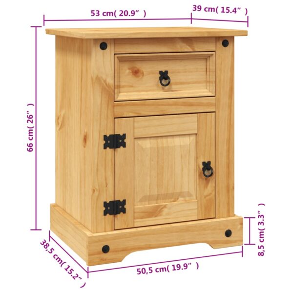 vidaXL Bedside Cabinet Mexican Pine Corona Range 20.9"x15.4"x26" - Image 9