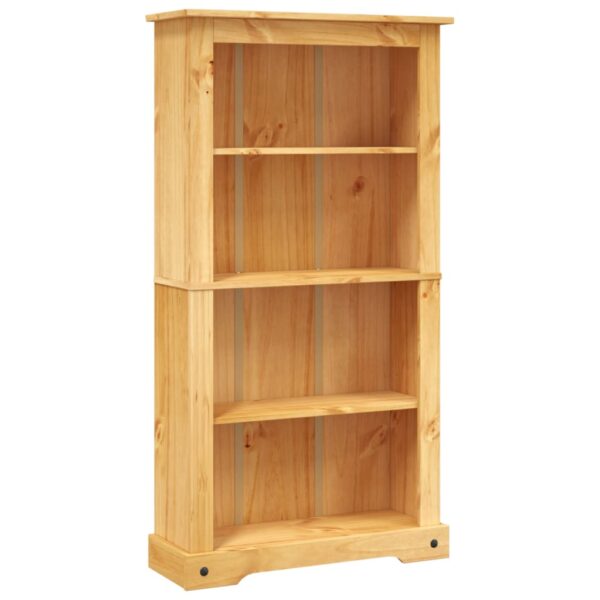 vidaXL 4-Tier Bookcase Mexican Pine Corona Range 31.9"x11.4"x59" - Image 2