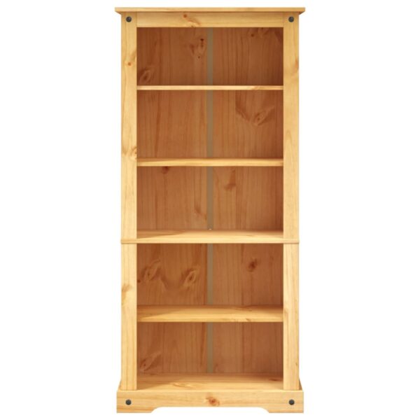 vidaXL 5-Tier Bookcase Mexican Pine Corona Range 31.9"x15.7"x66.9" - Image 3