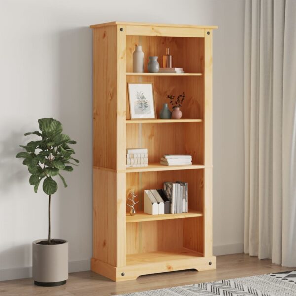 vidaXL 5-Tier Bookcase Mexican Pine Corona Range 31.9"x15.7"x66.9"