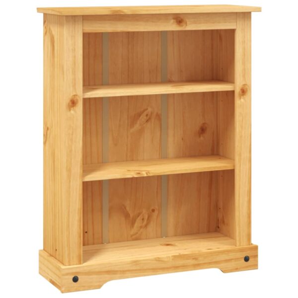 vidaXL 3-Tier Bookcase Mexican Pine Corona Range 31.9"x11.4"x39.4" - Image 2