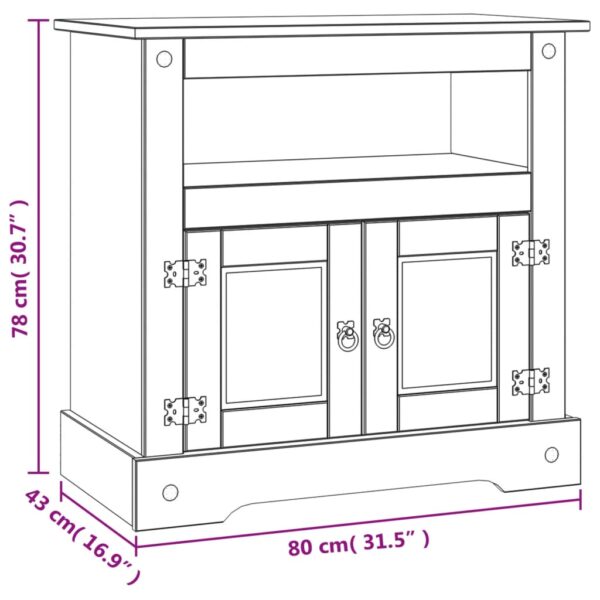 vidaXL TV Stand Mexican Pine Corona Range 31.5"x16.9"x30.7" - Image 8