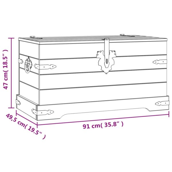 vidaXL Storage Chest Mexican Pine Corona Range 35.8"x19.5"x18.5" - Image 8