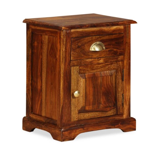 vidaXL Bedside Cabinet 15.7"x11.8"x19.7" Solid Sheesham Wood