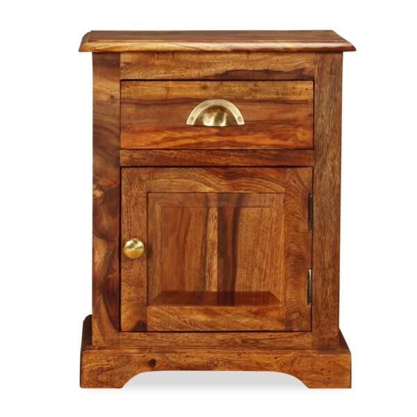 vidaXL Bedside Cabinet 15.7"x11.8"x19.7" Solid Sheesham Wood - Image 2