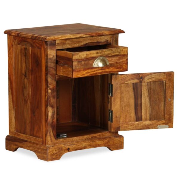 vidaXL Bedside Cabinet 15.7"x11.8"x19.7" Solid Sheesham Wood - Image 3