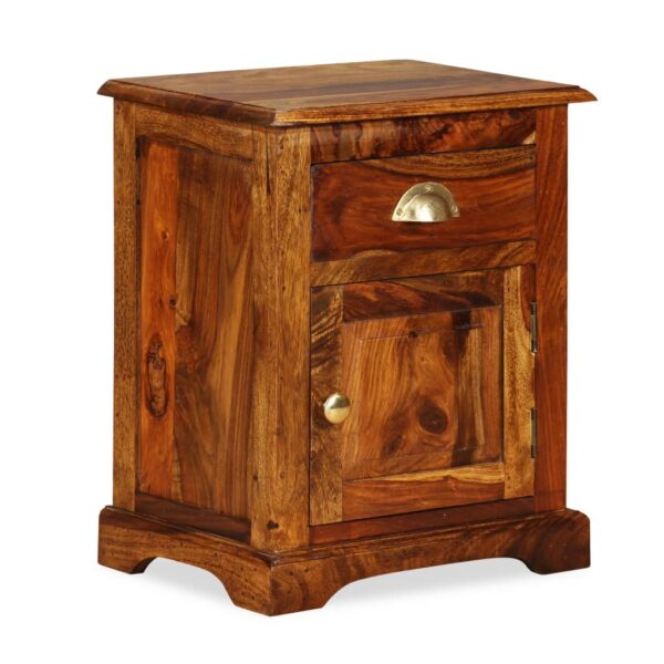 vidaXL Bedside Cabinet 15.7"x11.8"x19.7" Solid Sheesham Wood - Image 8