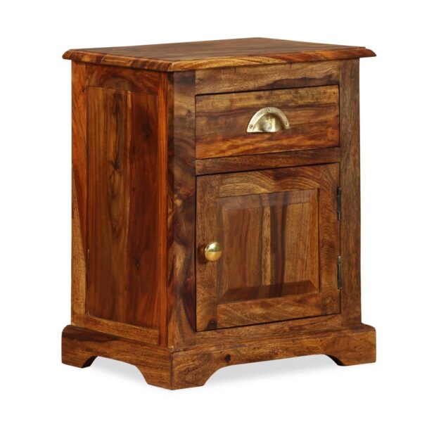 vidaXL Bedside Cabinet 15.7"x11.8"x19.7" Solid Sheesham Wood - Image 9