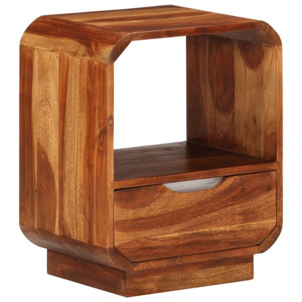 vidaXL Nightstand with Drawer Solid Sheesham Wood 15.7"x11.8"x19.7" - Image 6