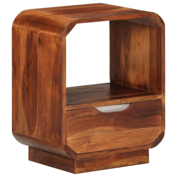 vidaXL Nightstand with Drawer Solid Sheesham Wood 15.7"x11.8"x19.7" - Image 8