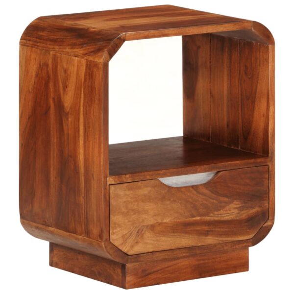 vidaXL Nightstand with Drawer Solid Sheesham Wood 15.7"x11.8"x19.7" - Image 9