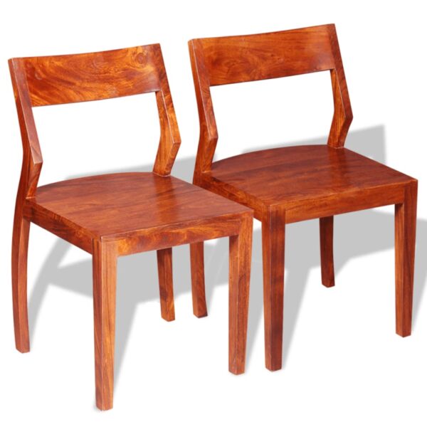 vidaXL Dining Chairs 2 pcs Solid Acacia Wood Sheesham - Image 3