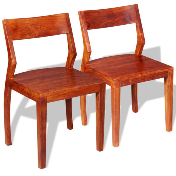 vidaXL Dining Chairs 2 pcs Solid Acacia Wood Sheesham - Image 4