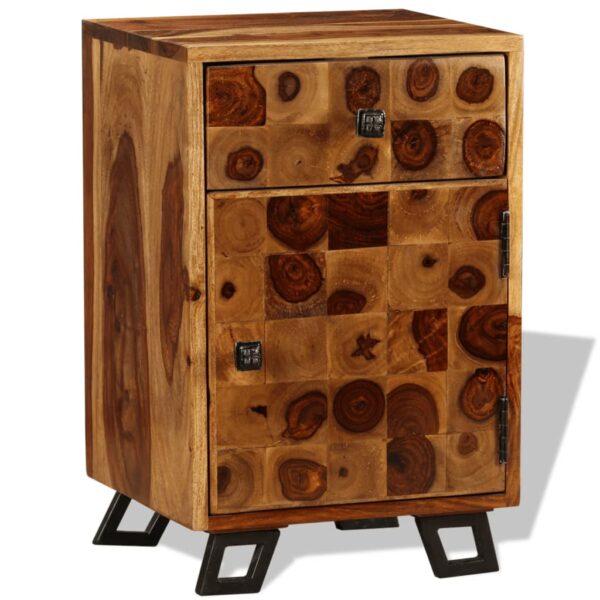 vidaXL Nightstand Solid Sheesham Wood 14.6"x11.8"x21.3" - Image 2