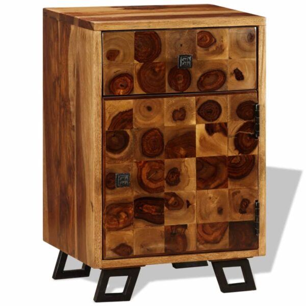 vidaXL Nightstand Solid Sheesham Wood 14.6"x11.8"x21.3" - Image 3