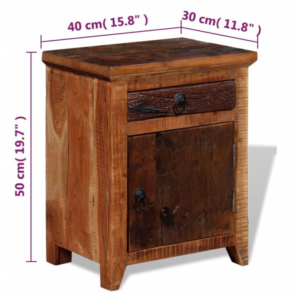 vidaXL Nightstand Solid Acacia Reclaimed Wood - Image 12