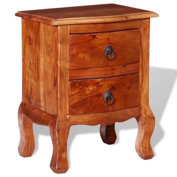 vidaXL Nightstand with Drawers Solid Acacia Wood