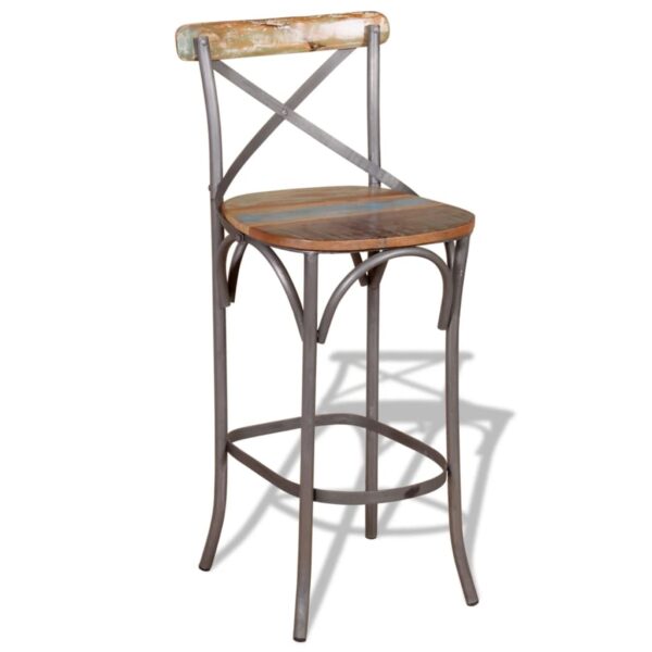 vidaXL Bar Chair Solid Reclaimed Wood - Image 3