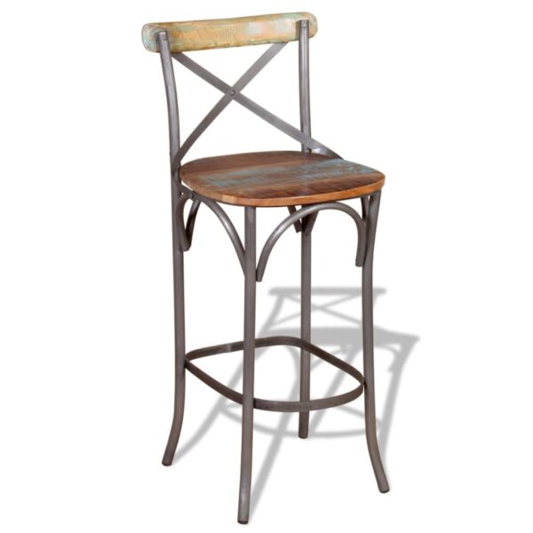 vidaXL Bar Chair Solid Reclaimed Wood - Image 4