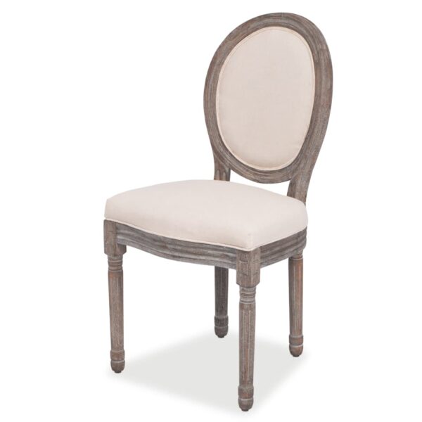 vidaXL Dining Chairs 2 pcs Cream Fabric - Image 2