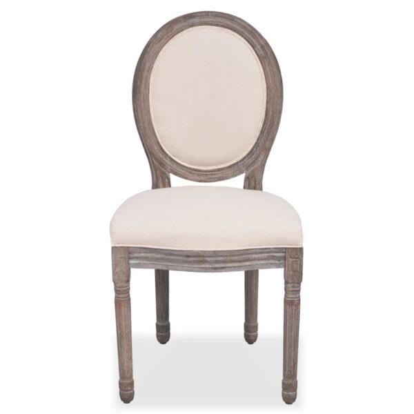 vidaXL Dining Chairs 2 pcs Cream Fabric - Image 3