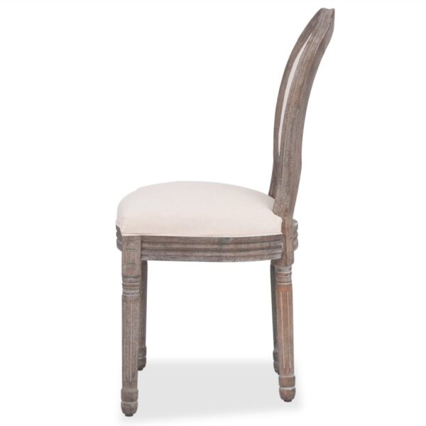 vidaXL Dining Chairs 2 pcs Cream Fabric - Image 4