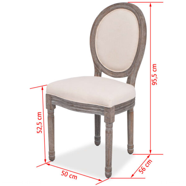 vidaXL Dining Chairs 2 pcs Cream Fabric - Image 7