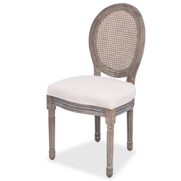 vidaXL Dining Chairs 2 pcs Cream Fabric - Image 2