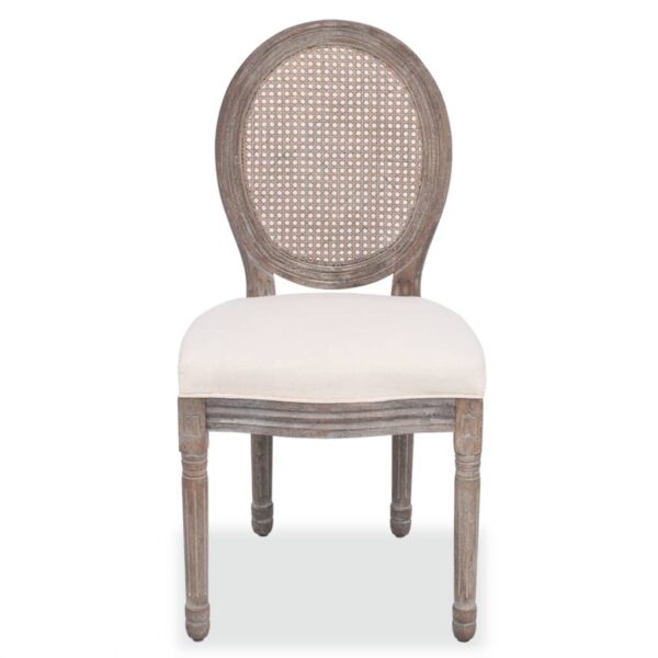 vidaXL Dining Chairs 2 pcs Cream Fabric - Image 3